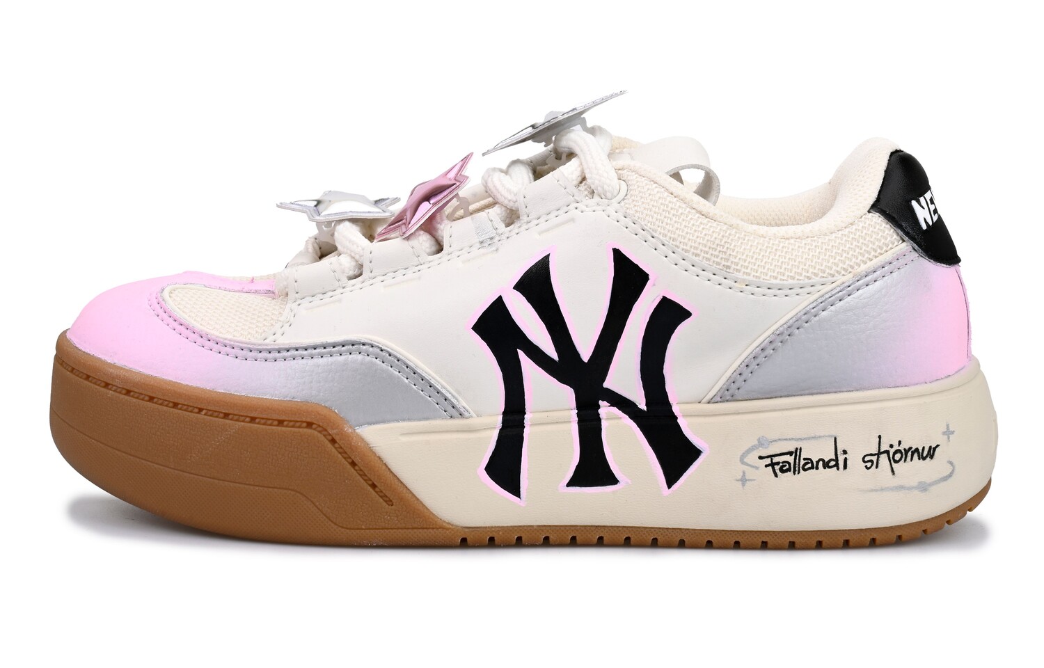 

Кроссовки MLB Chunky Wide Skateboarding Shoes Unisex Low-top Pink/Sliver, розовый