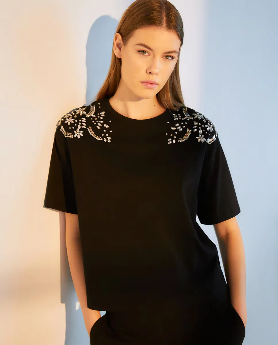 

Женская фантазийная футболка с коротким рукавом Woman El Corte Inglés, черный