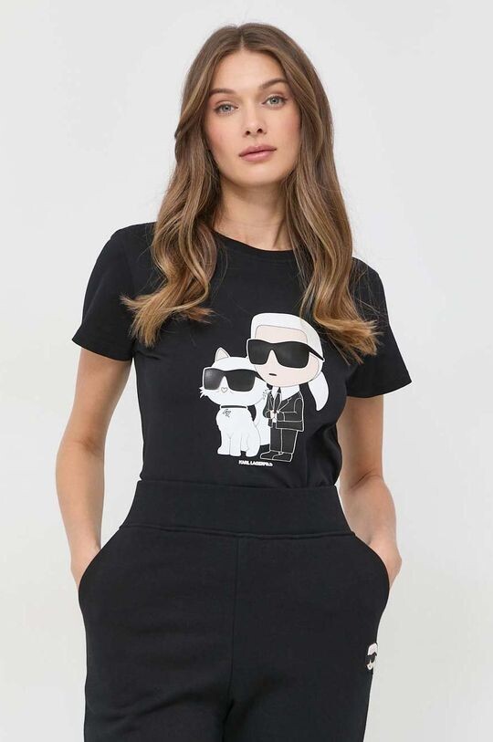 

Хлопковая футболка Karl Lagerfeld, черный