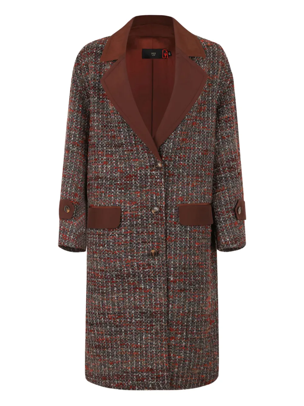 

Пальто с застёжкой на пуговицы и накладными карманами Hui Milano, коричневый