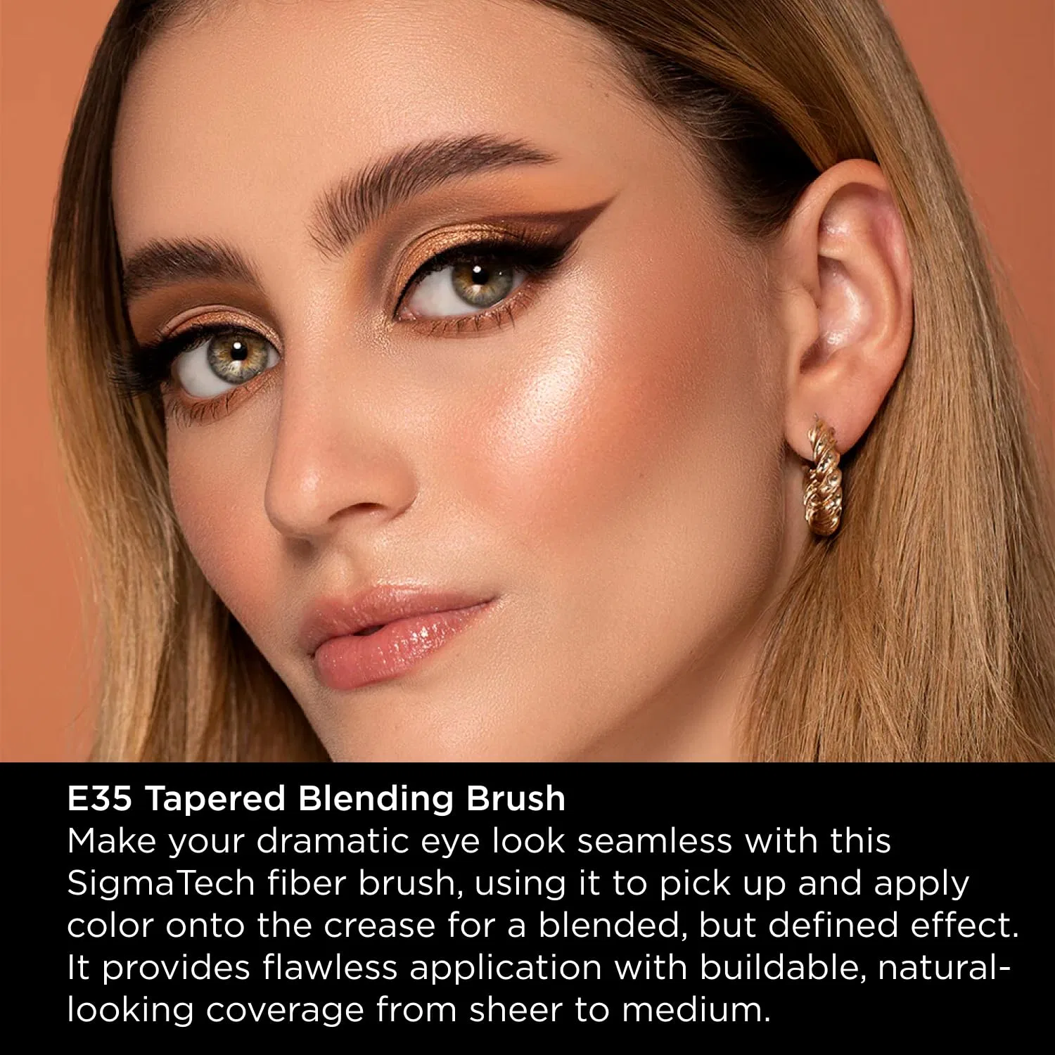 Кисть для растушевки теней «Angled E35 Tapered Blending» от Sigma Panel Sigma Beauty — фото 3