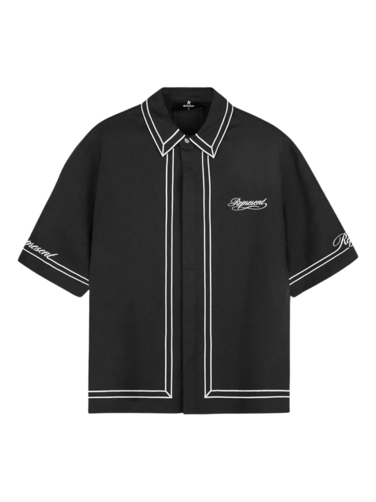 

Рубашка Represent Jet embroidered-border shirt, черный