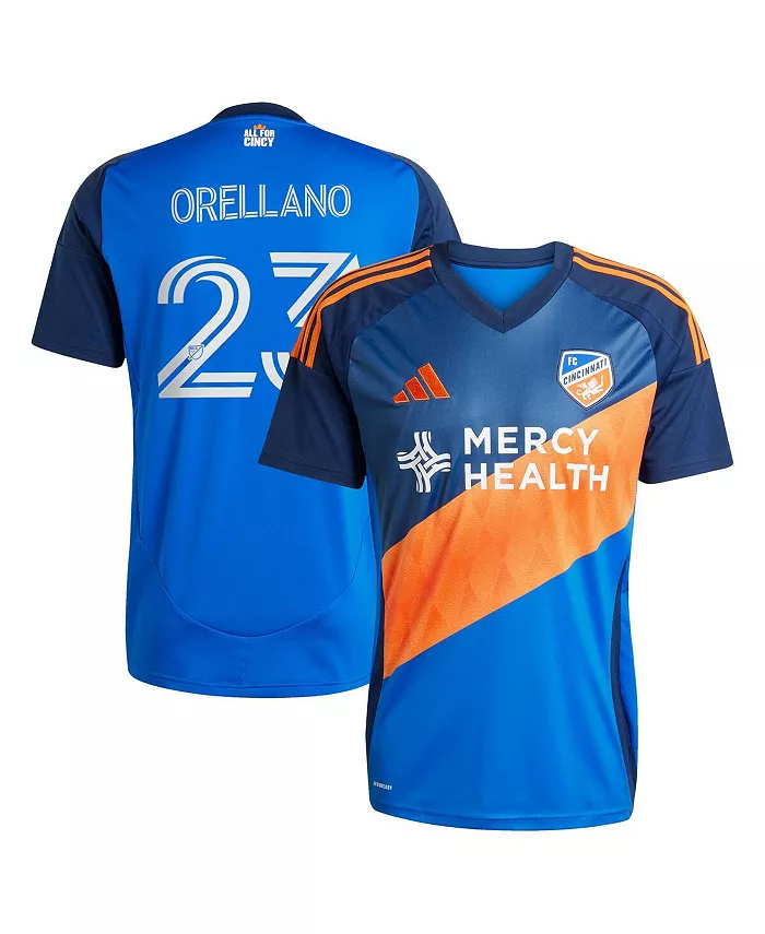 

Мужская футболка Luca Orellano Blue FC Cincinnati 2025 Orange and Blue Legacy Kit Replica Player Jersey adidas