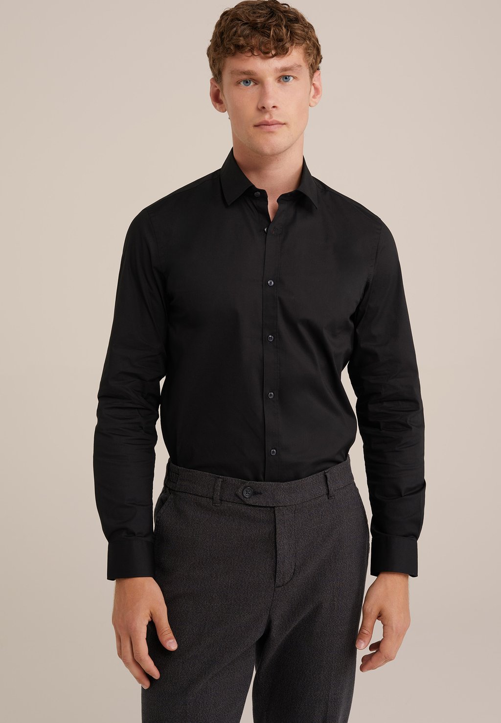

Элегантная рубашка TALL FIT WE Fashion, черный