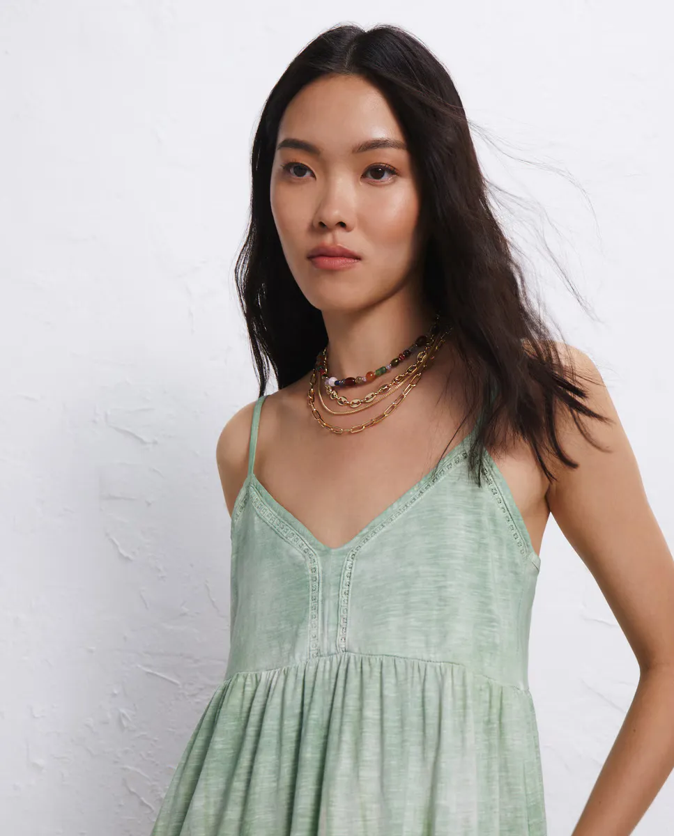 

Платье с бретелями Tie Dyed Easy Wear, зеленый