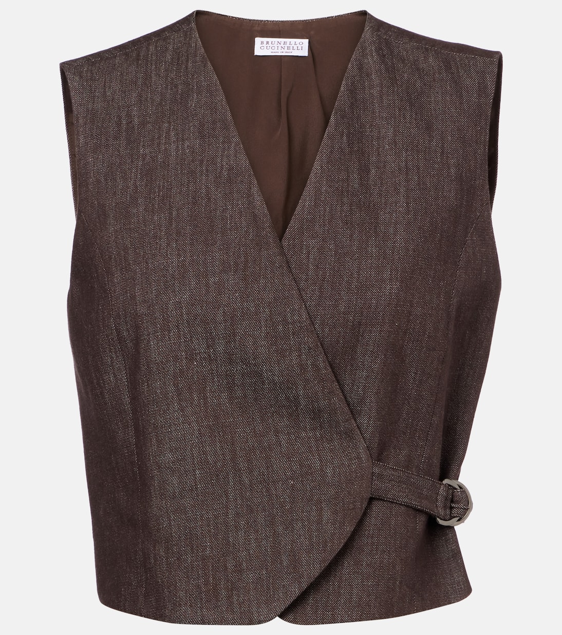 

Хлопковый жилет Brunello Cucinelli, коричневый