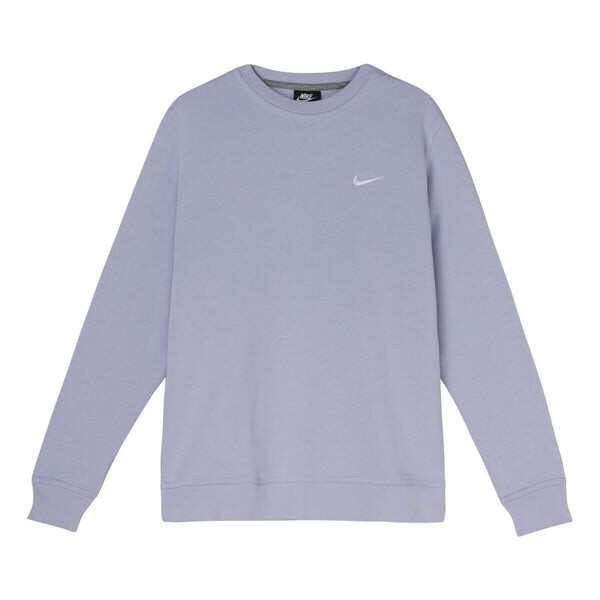 

Толстовка Men's Nike Solid Color Chest Brand Logo Printing Embroidered Round Neck Pullover Autumn Light Purple, фиолетовый