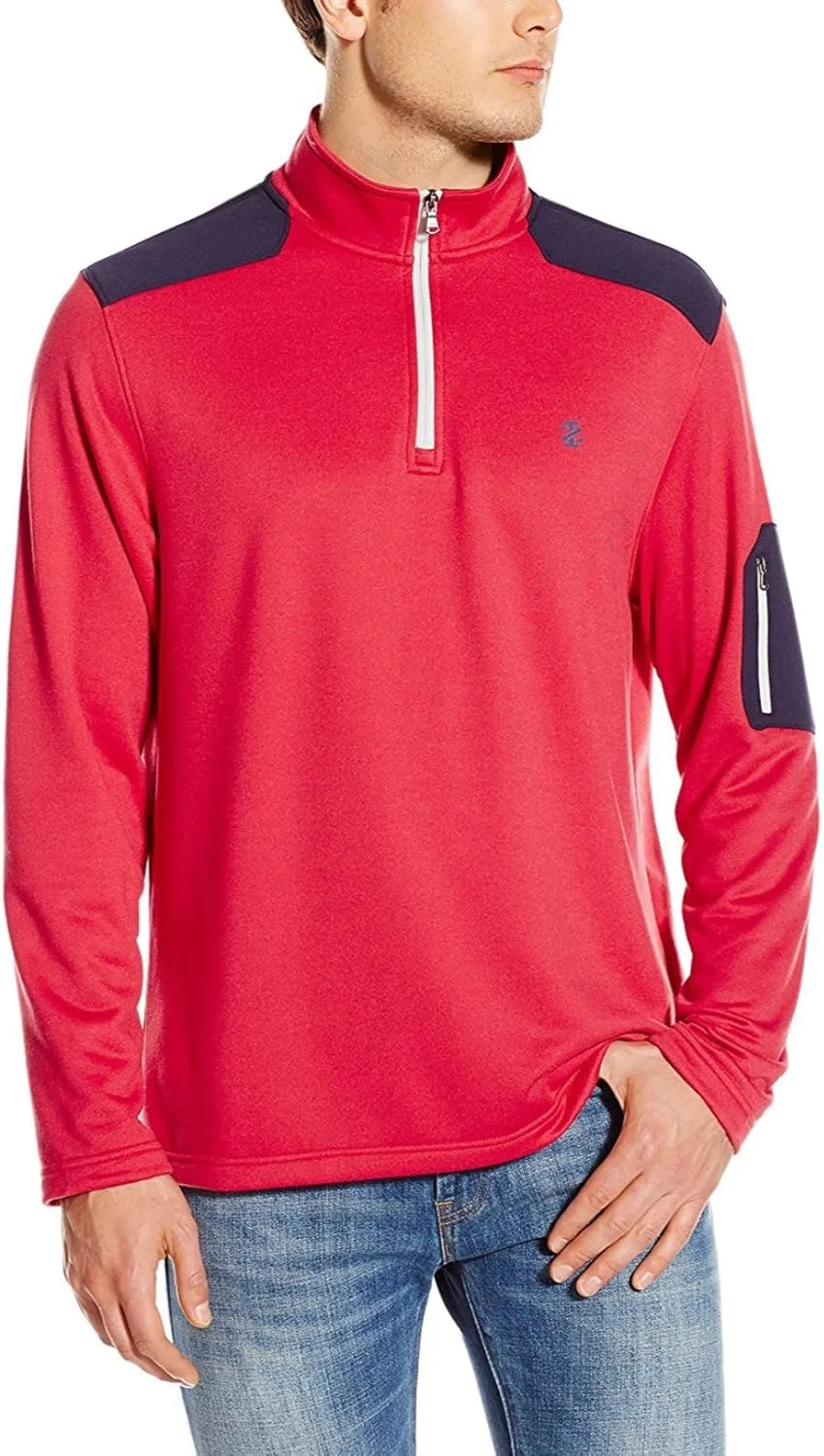 

IZOD мужская толстовка с молнией на четверть и цветными блоками