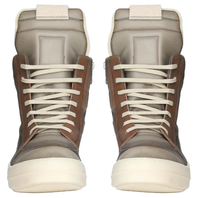RICK OWENS Кроссовки RO HOLLYWOOD High top Skateboard мужские коричневые — фото 4