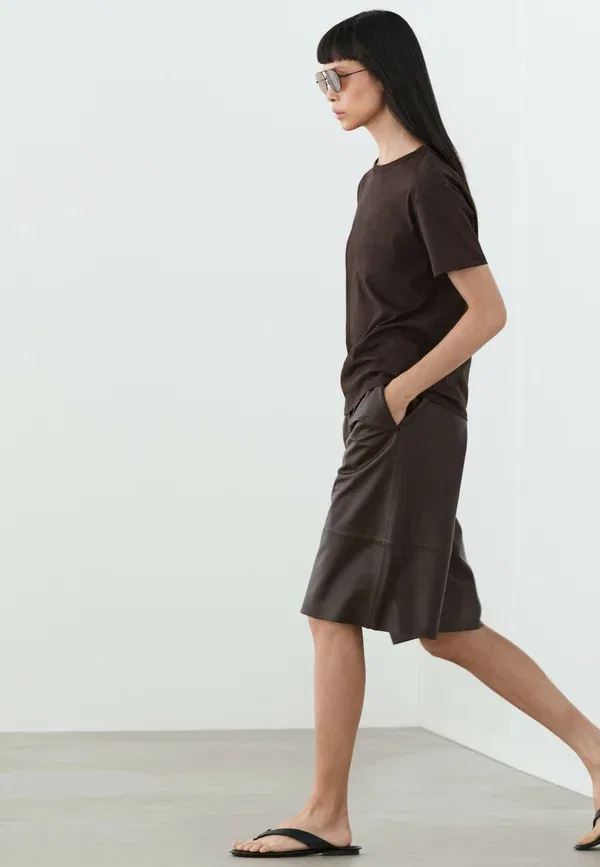 Футболка базовая Massimo Dutti, темно-коричневый — фото 4