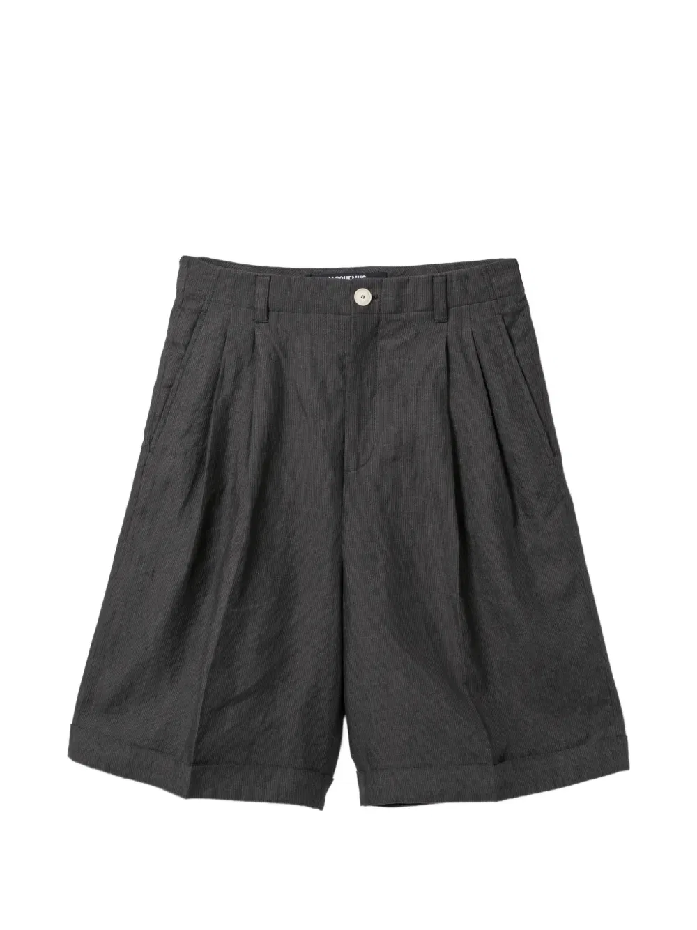 Брюки со складками и отворотами Jacquemus, серый