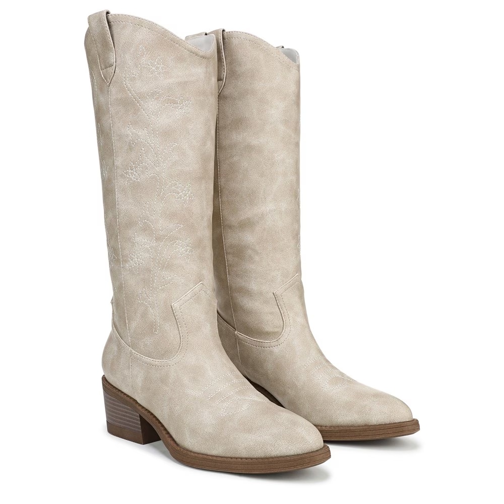 Сапоги до середины икры в западном стиле Blowfish Malibu, white/cream