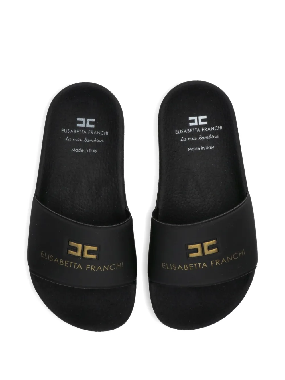 Шлепанцы с логотипом Elisabetta Franchi La Mia Bambina, черный — фото 4