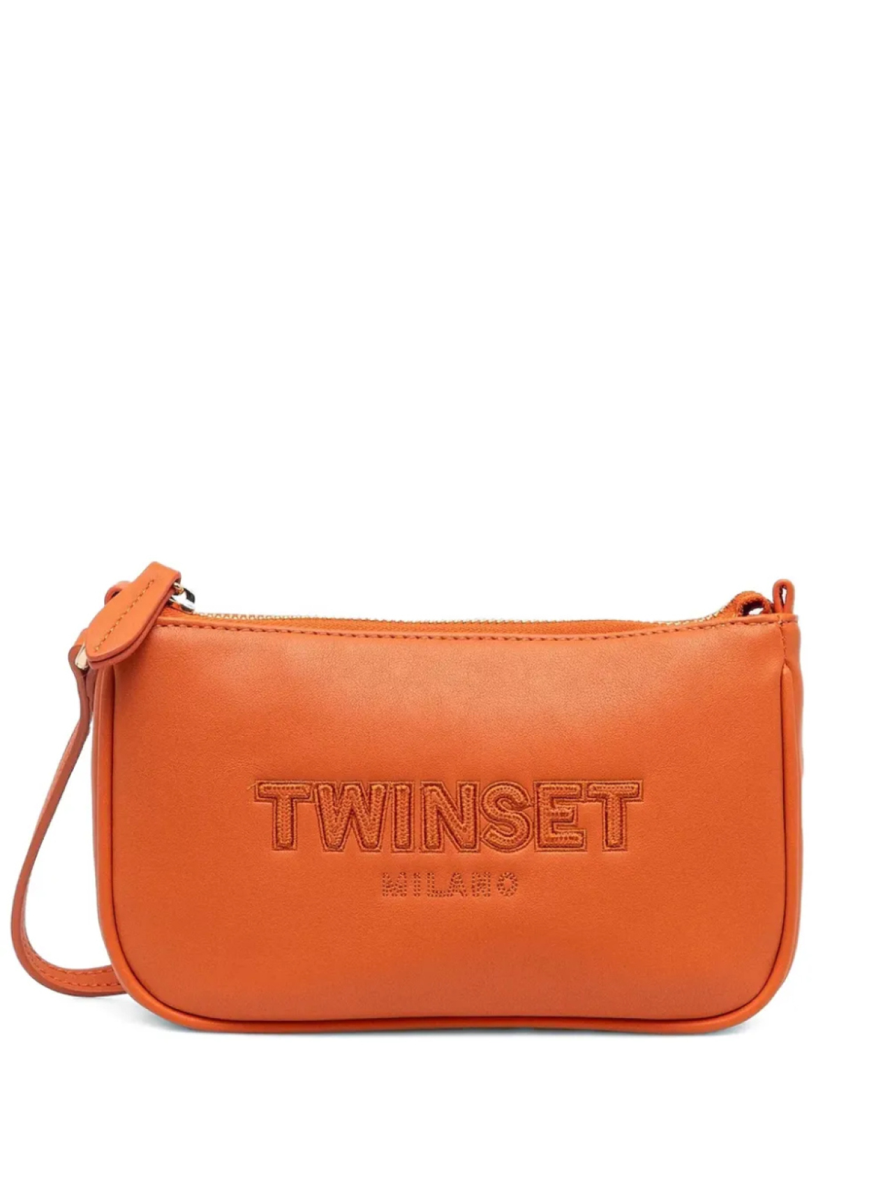 

TWINSET сумка через плечо с тисненым логотипом, оранжевый