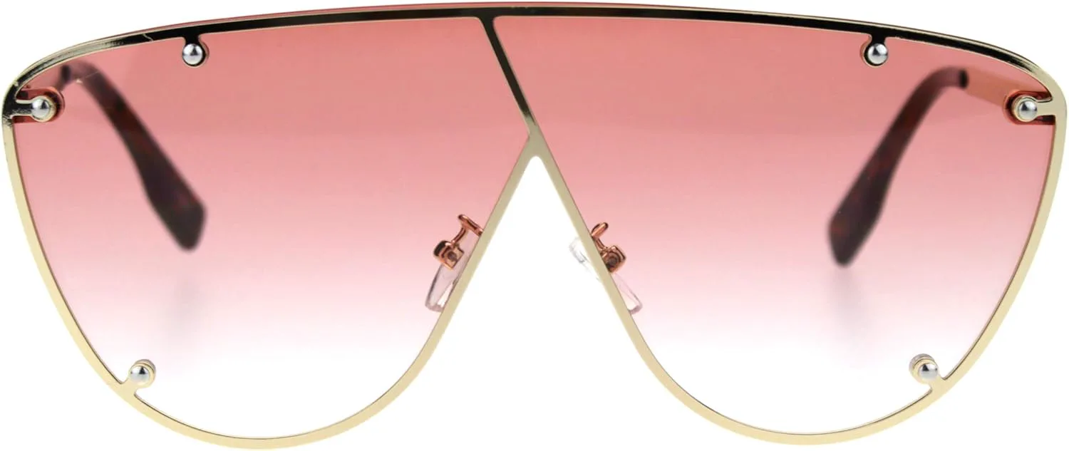 

Универсальные асимметричные солнцезащитные очки с роботизированной переносицей, защитной линзой и плоской верхней частью в стиле «гоночные» SA106, Gold Pink