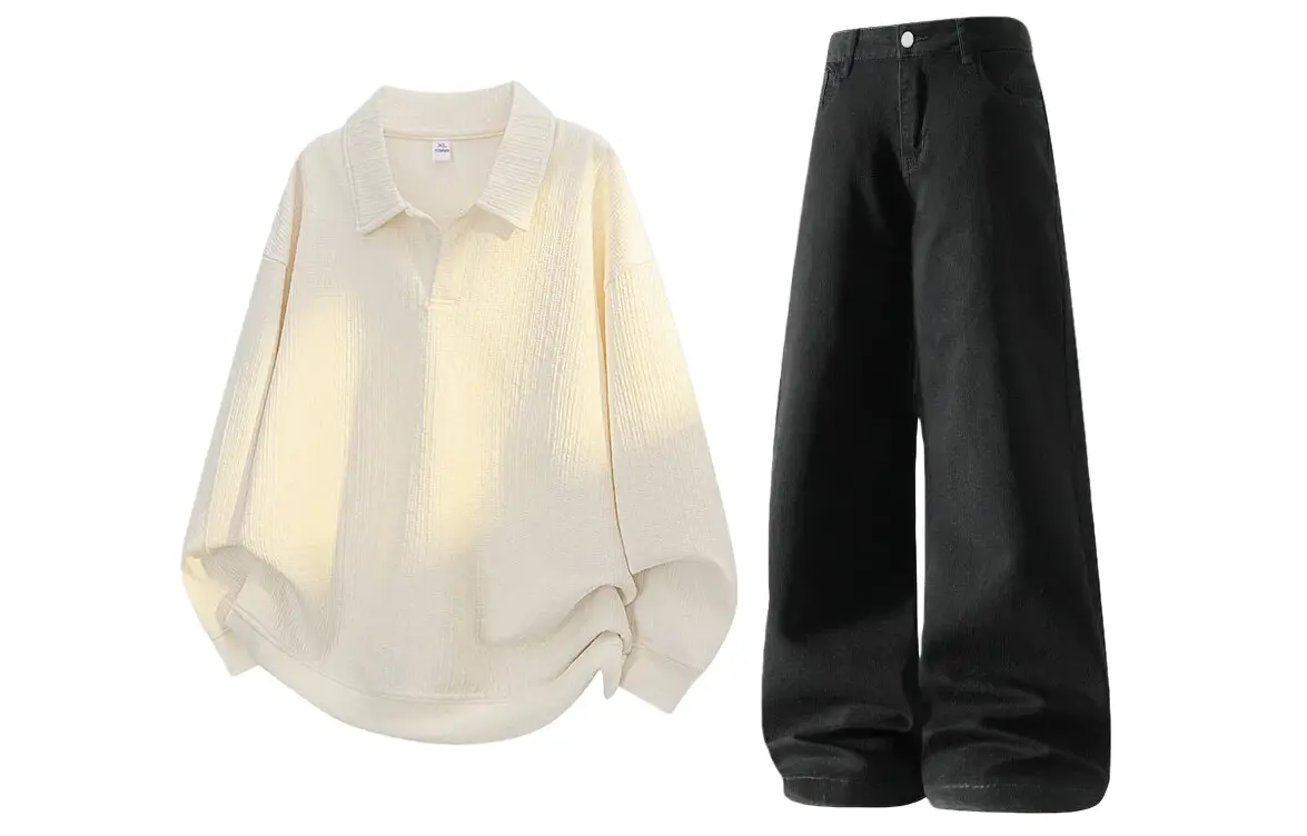 

Повседневная спортивная одежда Unisex с лацканом Lapel Moderate X1617, top оранжевый+pants черный