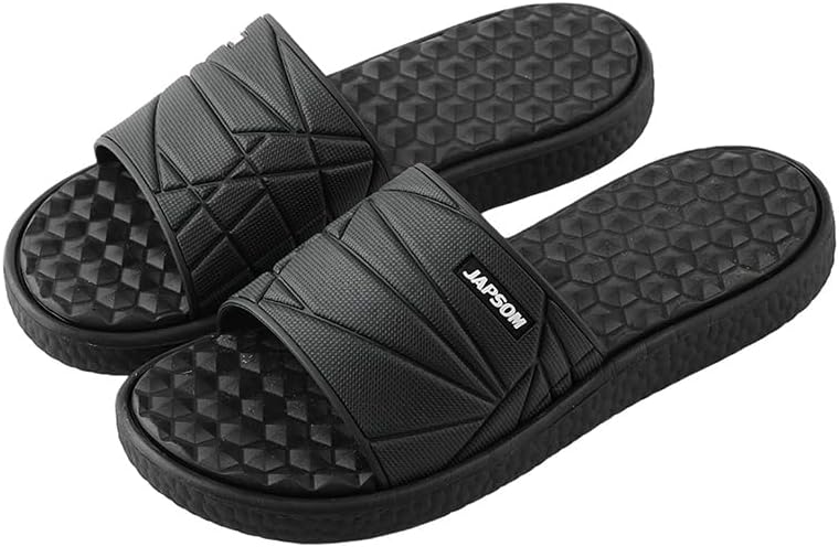 

Водонепроницаемые шлепанцы CreaZendi для мужчин, толстая мягкая подошва, быстро сохнущие домашние и душевые тапочки, черный