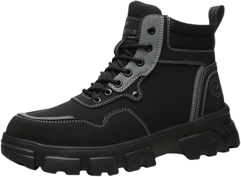 

Мужские высокие водонепроницаемые походные ботинки с противоскользящей подошвой и прочной конструкцией Hhhchpm, черный