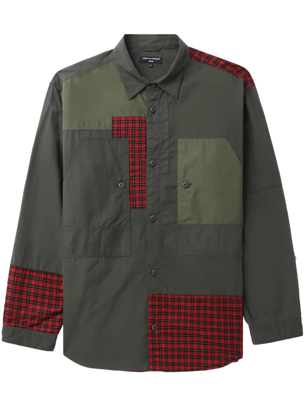 

Рубашка со вставками Comme des Garçons Homme, зеленый