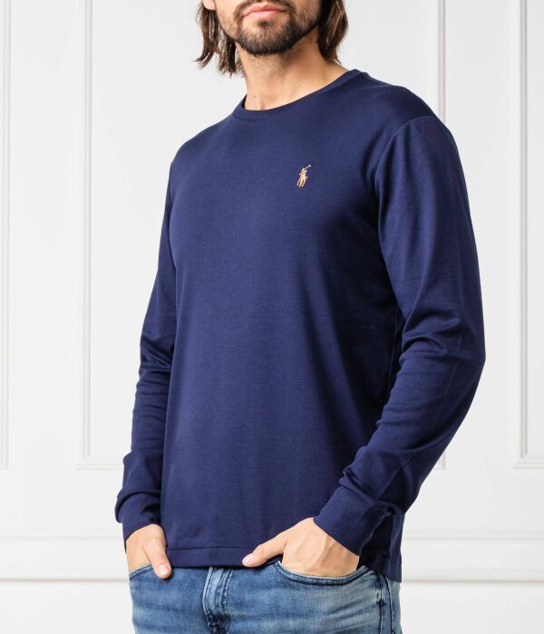 Лонгслив Polo Ralph Lauren Custom Slim Fit, синий — фото 3