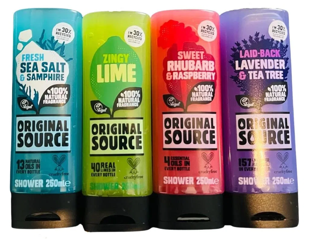 Набор гелей для душа «Fresh Sea Salt & Blufire Zingy Lime Sweet RuIbarbo Raspberry Lavender Tea Tree» от Original Source Original Source