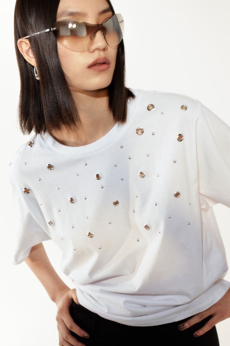 

Футболка с украшением H&M, белый