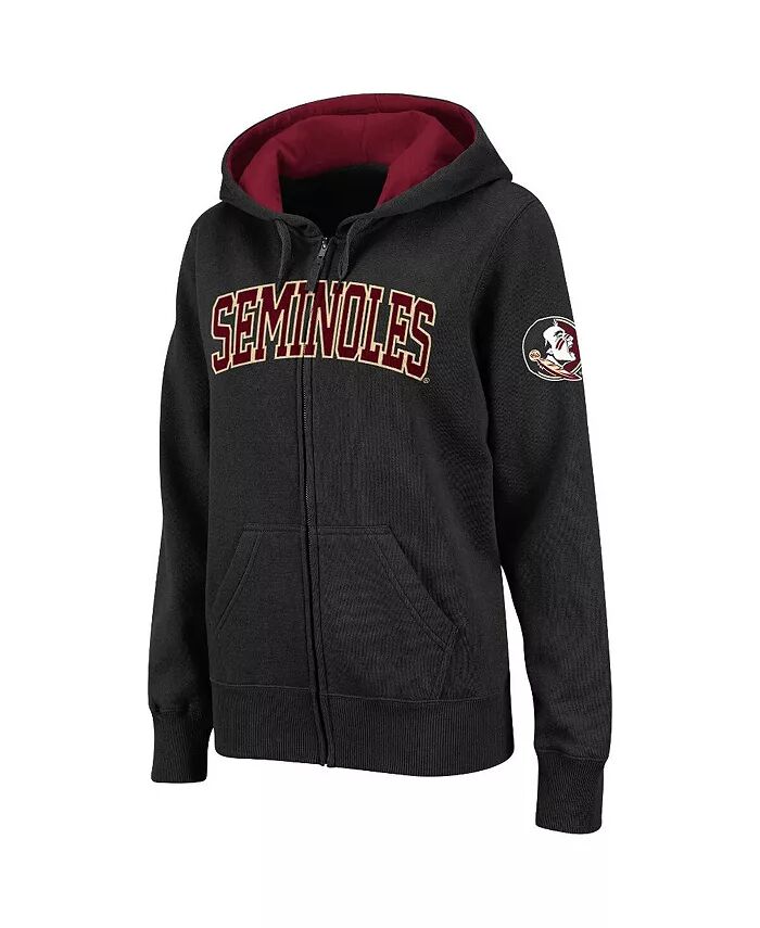 

Женская черная толстовка с капюшоном и молнией Florida State Seminoles с арочным именем Colosseum