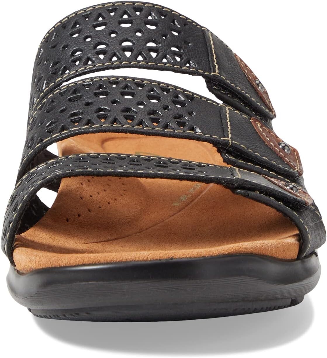 Сандалии на плоской подошве Kitly Walk Clarks, черная кожа — фото 2