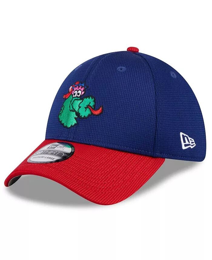 

Мужская темно-синяя кепка Philadelphia Phillies 2024 Batting Practice 39THIRTY Flex Hat New Era, красный