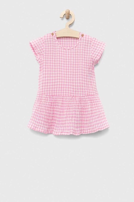 

Хлопковое платье для новорожденных United Colors of Benetton, розовый