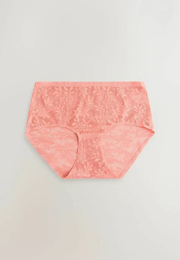 Трусы Next Stoma all over lace no vpl 3 pack hipsters, черный, кремовый, кораллово-розовый — фото 2