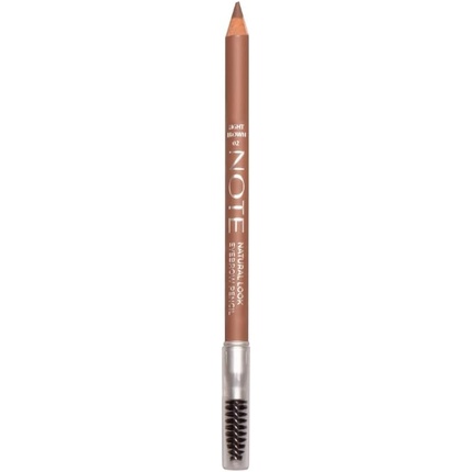 

Карандаш для бровей NOTE COSMETIQUE Natural Look Eyebrow 2-в-1 с кисточкой Spoolie, водостойкий, двухсторонний, деревянный, бежевый Note Cosmetics