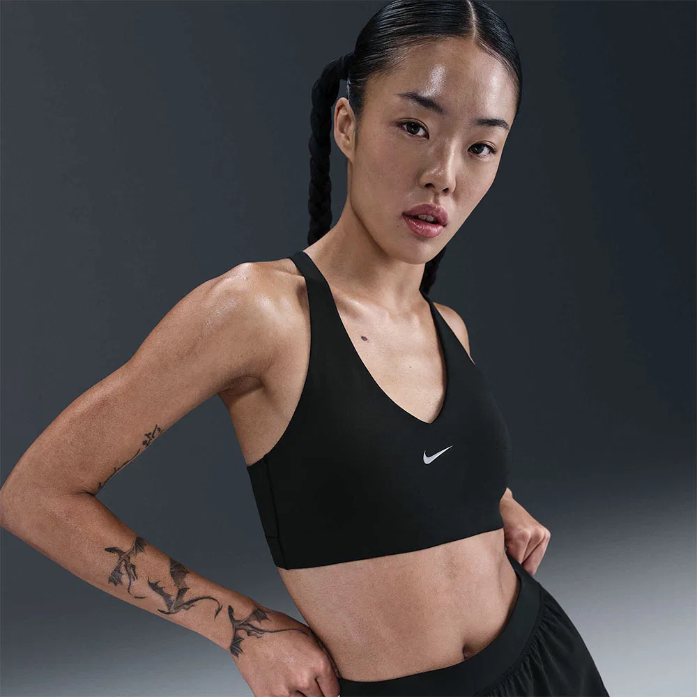 Женский спортивный бюстгальтер Nike Universa со средней поддержкой и вкладышами, чёрный