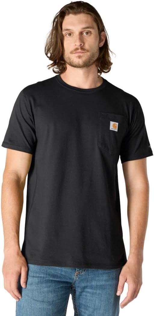 

Carhartt мужская футболка с карманом Force Relaxed Fit Midweight с коротким рукавом, Black, Черный, Carhartt мужская футболка с карманом Force Relaxed Fit Midweight с коротким рукавом, Black