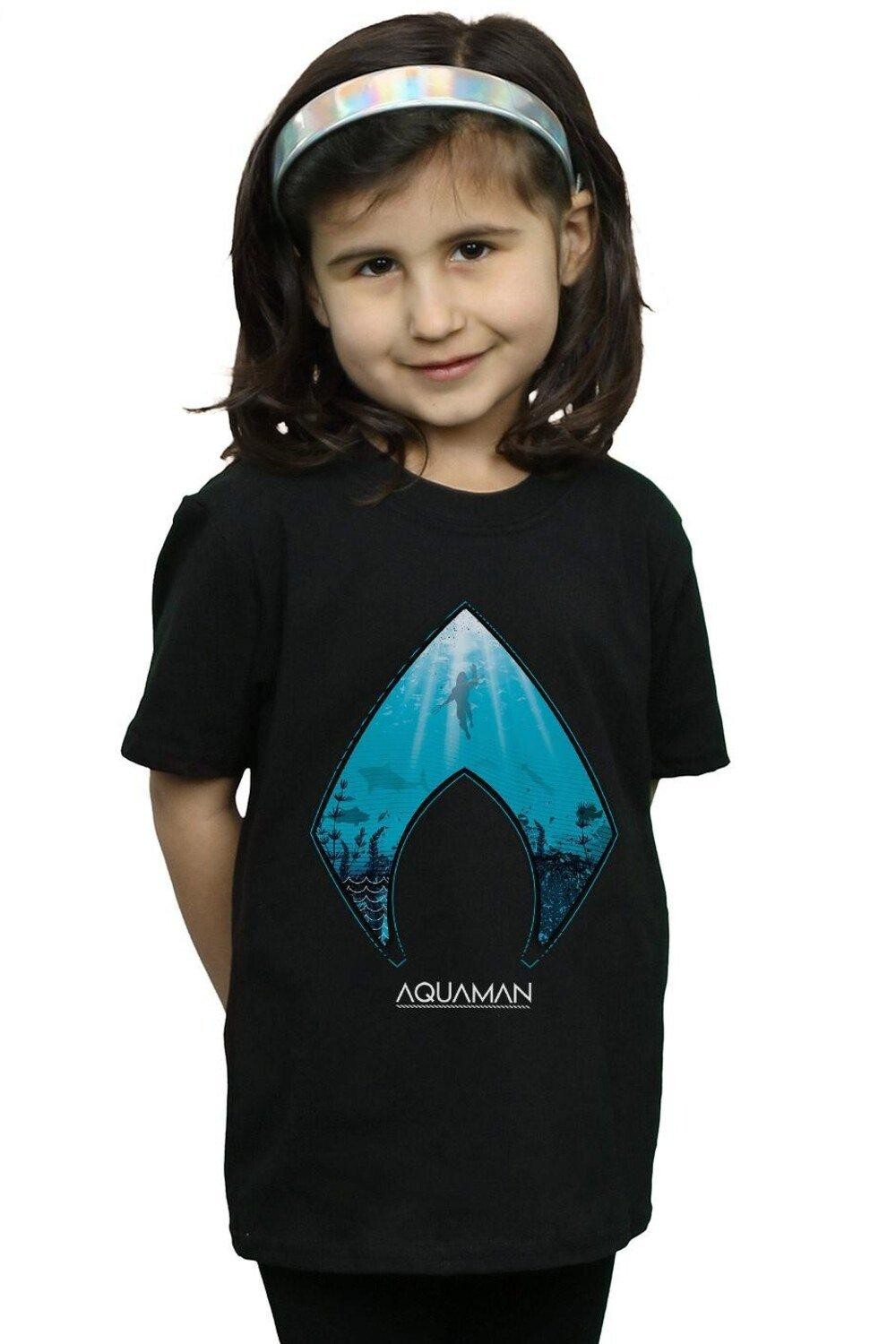 

Хлопковая футболка с логотипом Aquaman Ocean DC Comics, черный