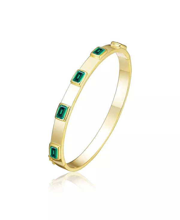 

Браслет с зеленым кубическим цирконием, покрытый золотом 14 карат Rachel Glauber, gold