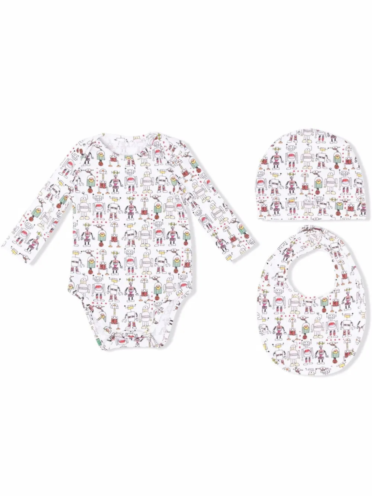

Marni Kids "комплект из боди, шапки и нагрудника с принтом", белый