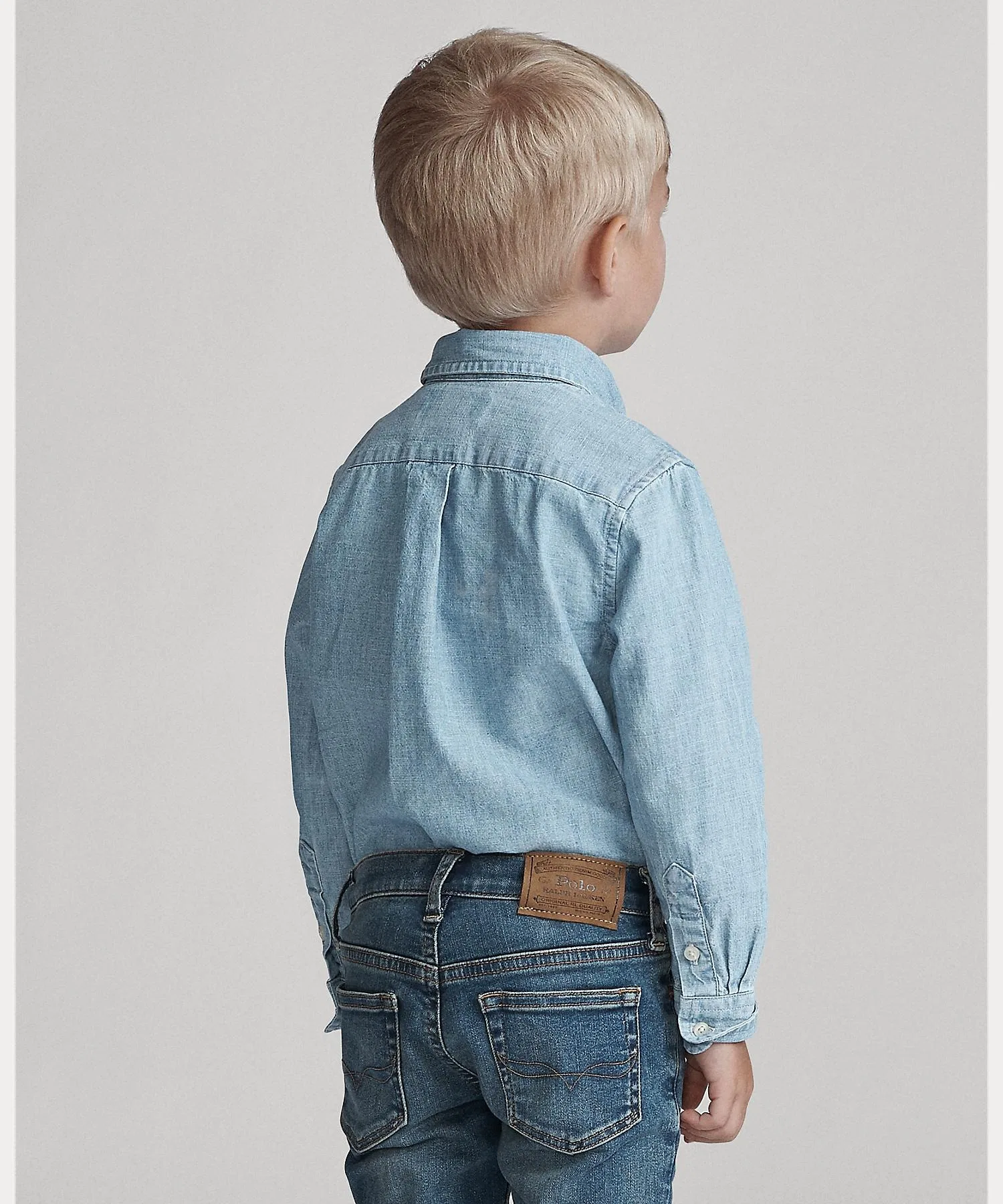 Детская рубашка POLO RALPH LAUREN из шамбре — фото 4