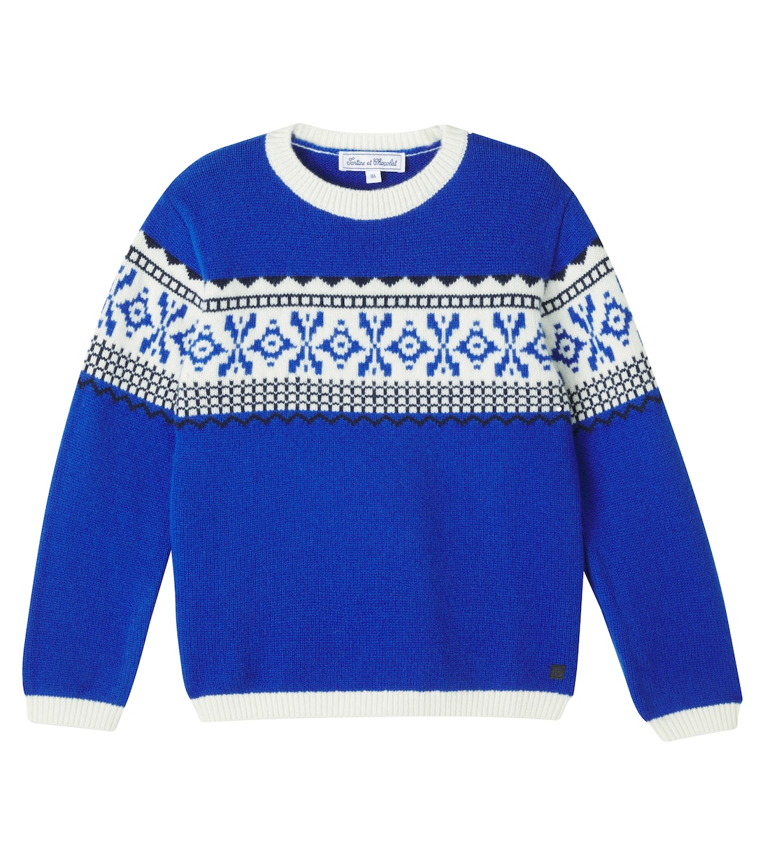 

Жаккардовый шерстяной свитер Tartine et Chocolat, Bleu Electrique