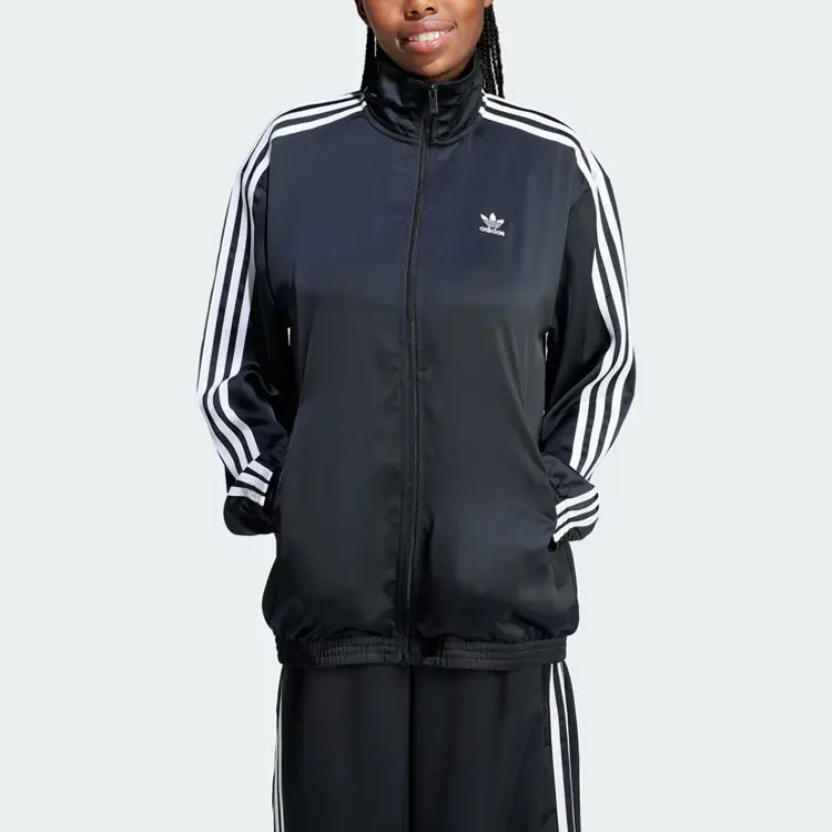Adidas Originals Свободный атласный топ-пиджак и пальто Women's Black — фото 3