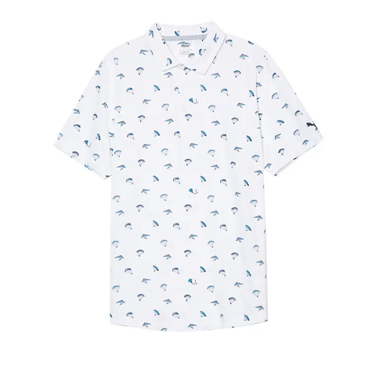 

PUMA Поло мужское белое/Angel Blue, Белый, PUMA Поло мужское белое/Angel Blue