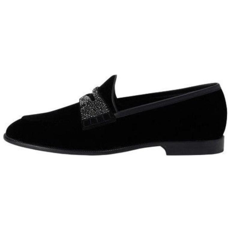 

Giuseppe Zanotti Бархатные мокасины Ermy со стразами