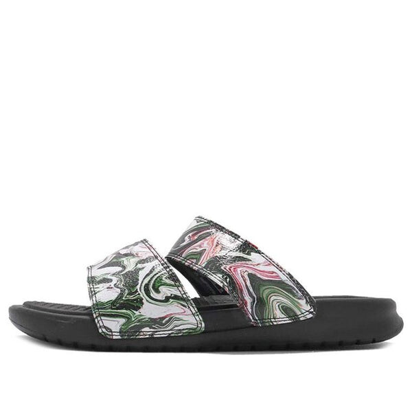 Тапочки benassi duo ultra slide 'black green pink' Nike, черный