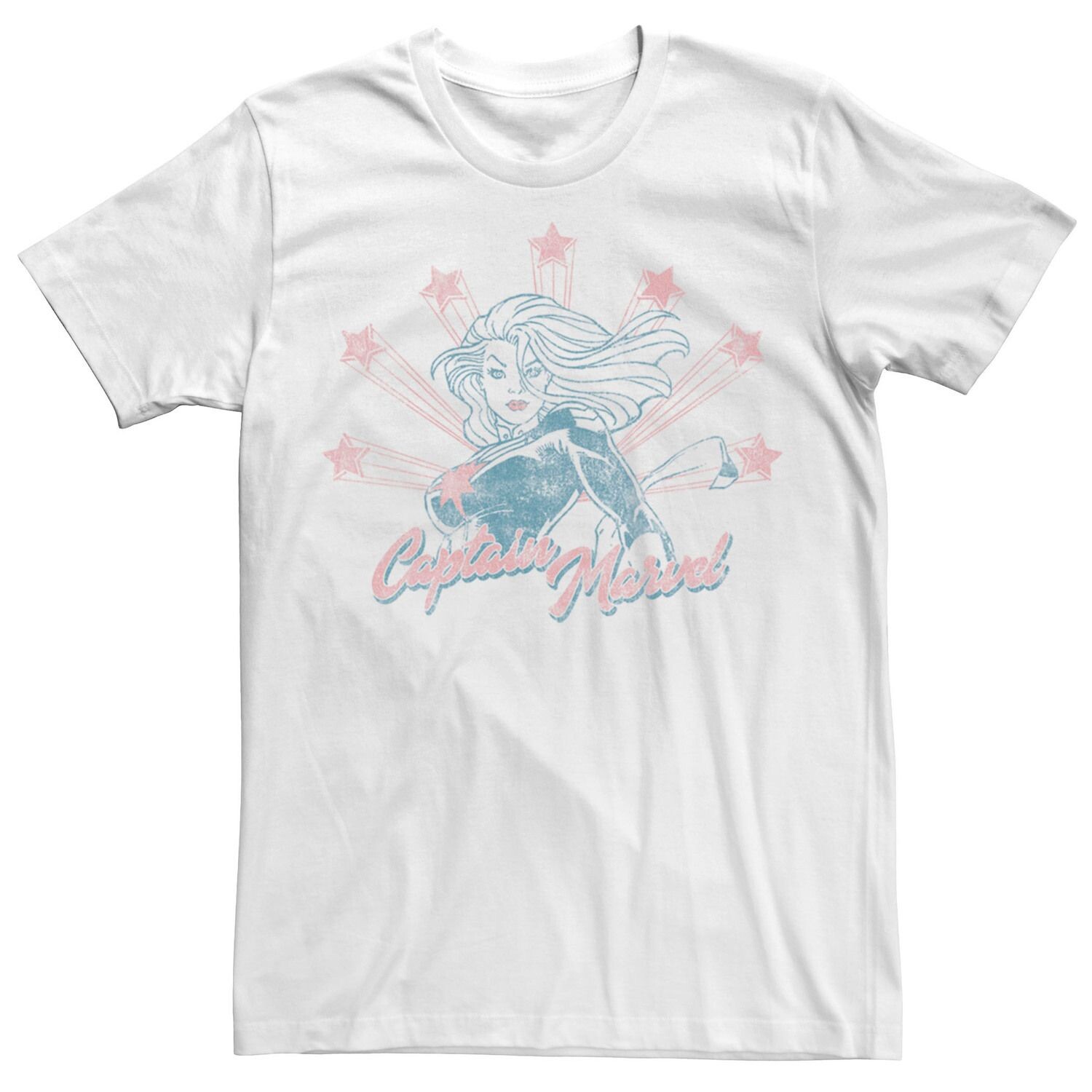 

Мужская футболка с потертостями и портретом Captain Marvel Stars Licensed Character