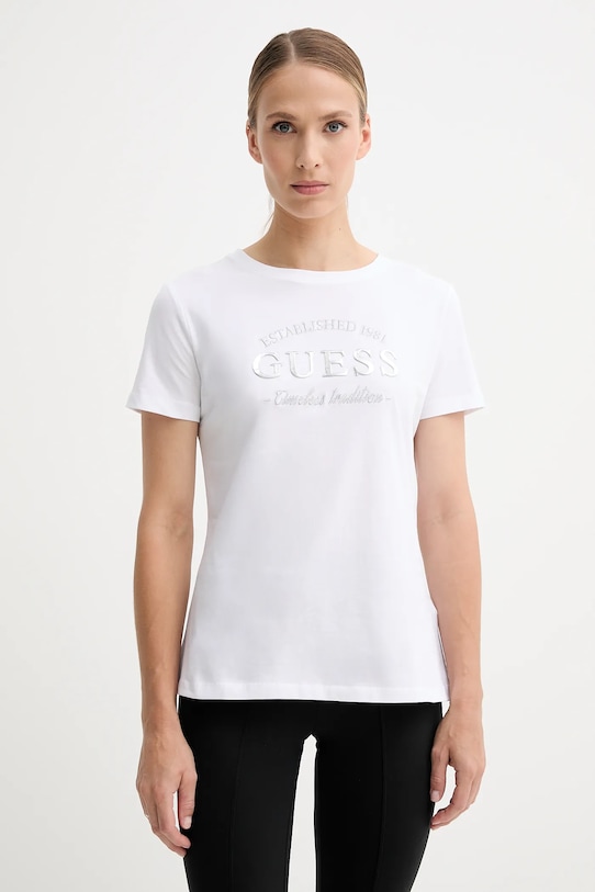 

Хлопковая футболка NINA Guess, белый