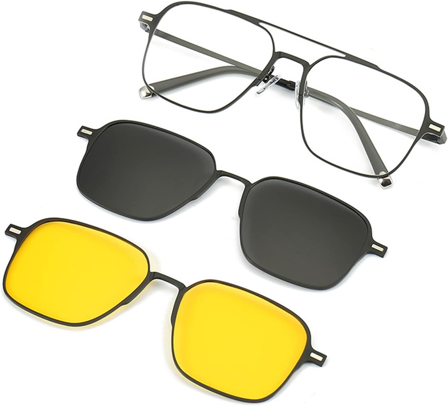 

Мужские и женские поляризованные солнцезащитные очки 3 в 1 с магнитной фиксацией, поляризованные солнцезащитные очки с защитой от УФ-излучения и магнитным защитным чехлом IGSY, D