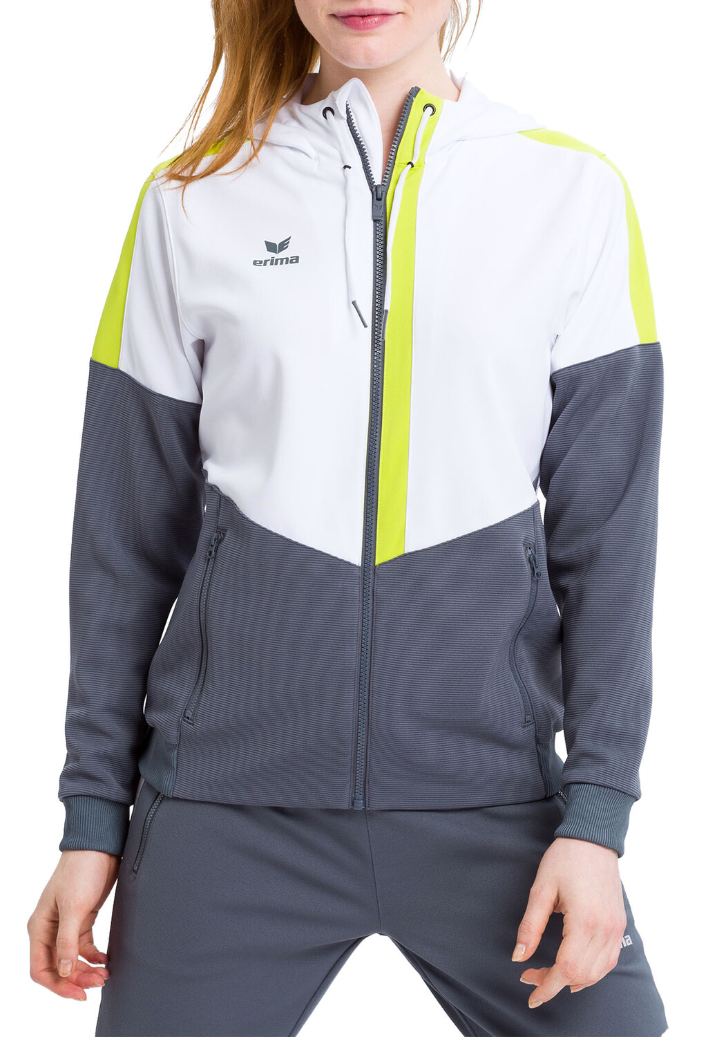 

Спортивная куртка erima Squad, цвет weiss/slate grey/bio lime