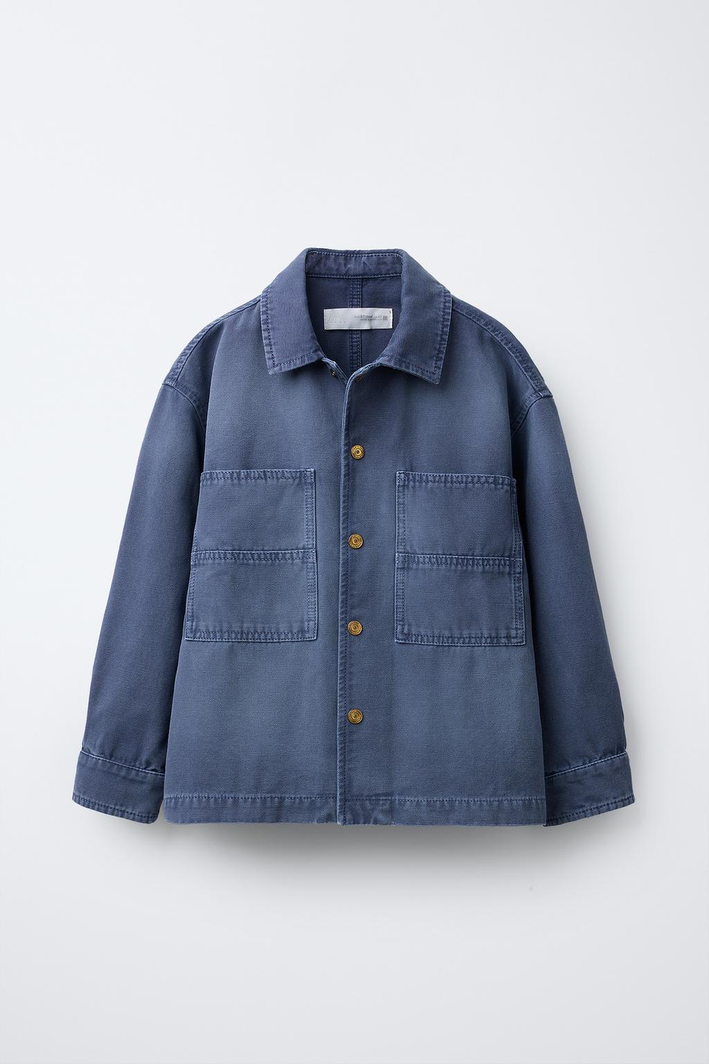 

Холщовая верхняя рубашка ZARA, синий