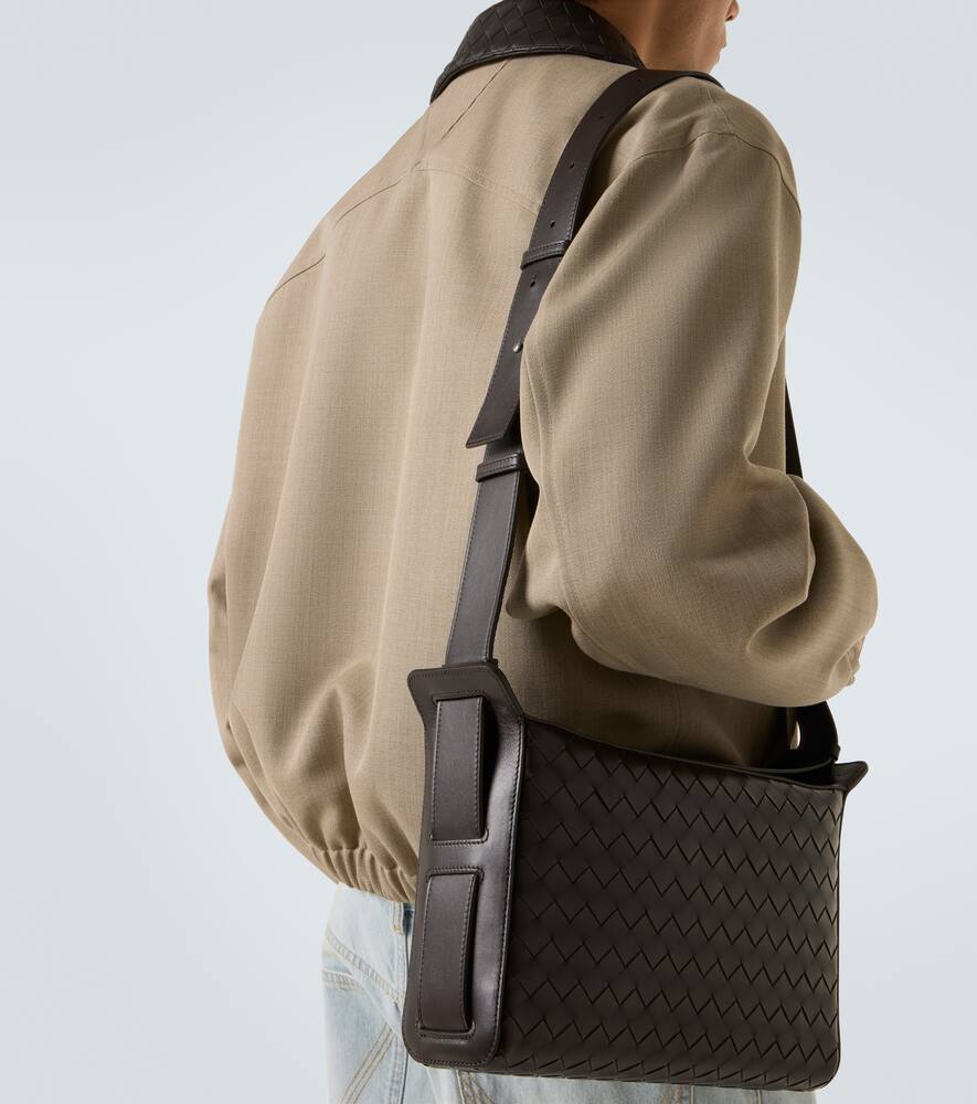 Сумка кросс-боди Tribeca из кожи Intrecciato Bottega Veneta, Fondant-Silver — фото 3