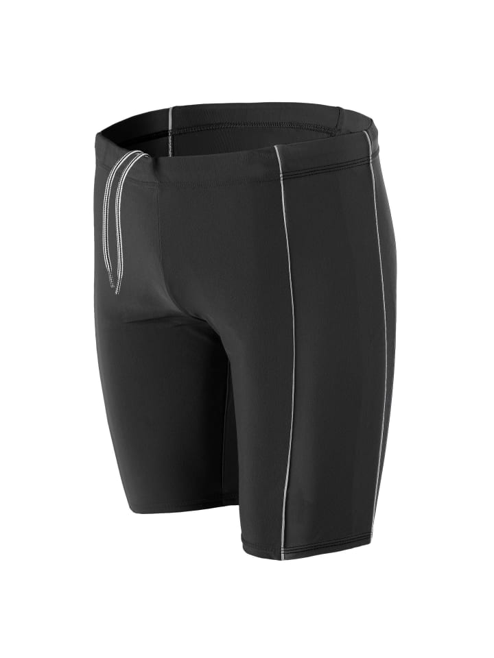 

Мужские длинные плавки Aquarti с контрастной окантовкой, черно-серые